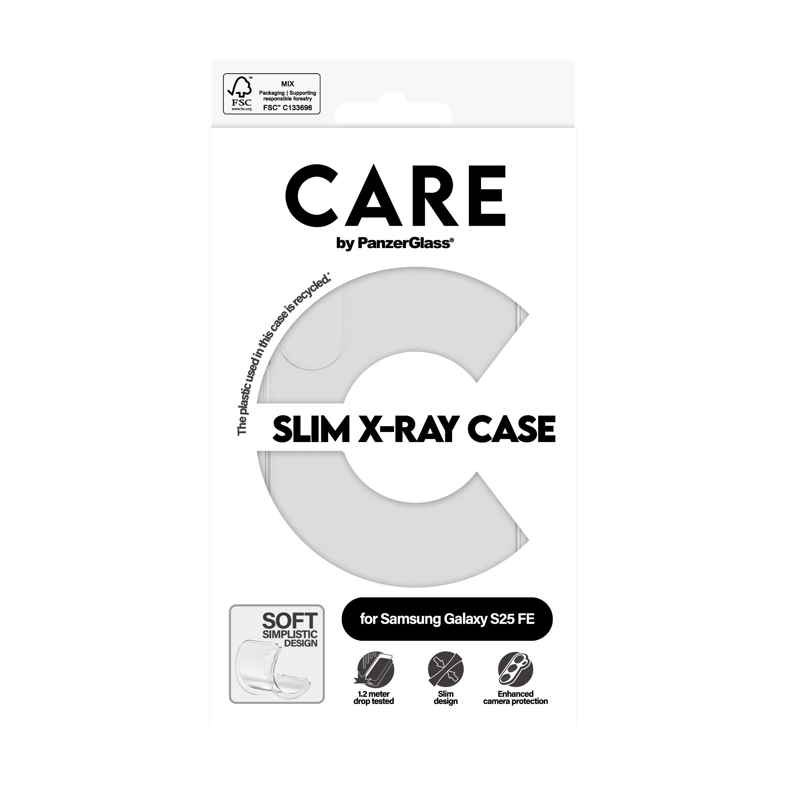 PanzerGlass CARE™ by ® X-Ray Case Samsung Galaxy S25 FE 5G coque de protection pour téléphones portables Housse Transparent