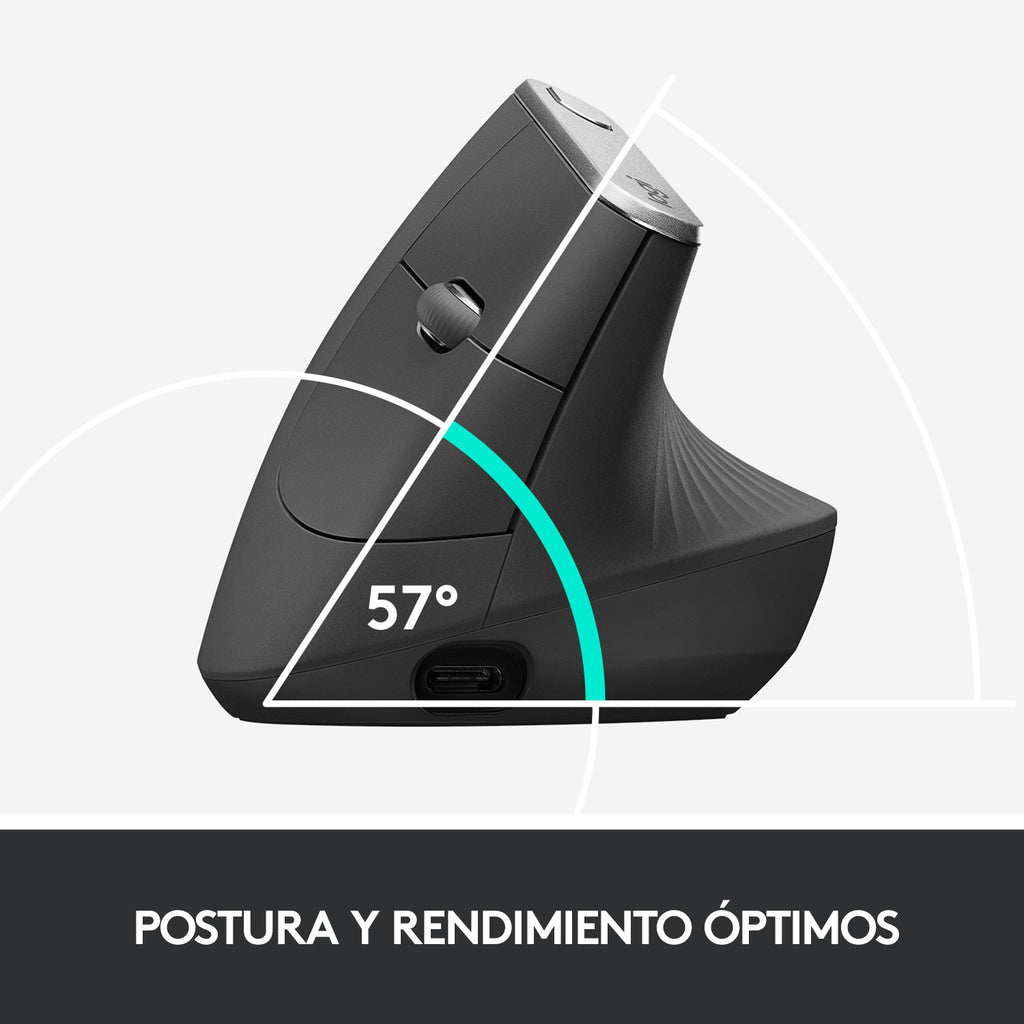 Logitech MX Vertical Souris Optique Sans Fil, Noir