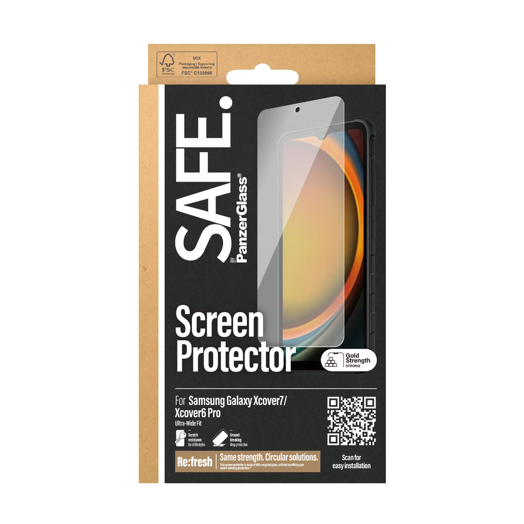 PanzerGlass SAFE. by ® Samsung Galaxy Xcover7 | XCover6 pro | Ultra-Wide Fit | Bulk Protection d'écran transparent 50 pièce(s)