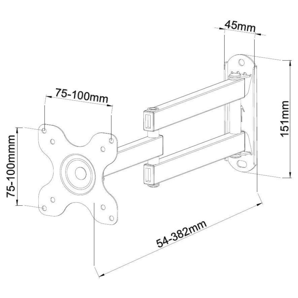 Techly ICA-LCD 923B support pour téléviseur 76,2 cm (30") Noir
