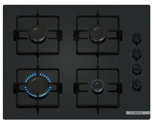 Bosch Bosch Serie 2 POP6B6K30 plaque Noir Intégré 60 cm Gaz 4 zone(s)