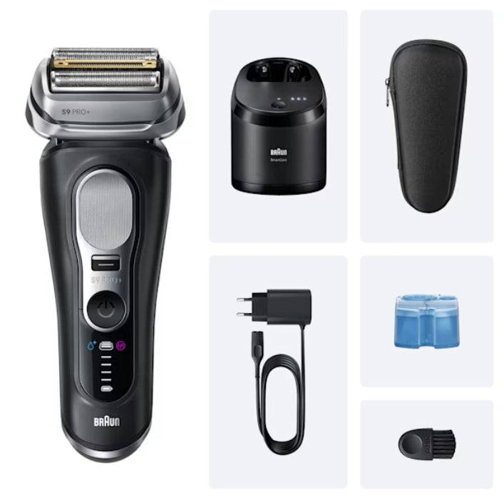 Braun Series 9 Pro+ 9660CC Rasoir à grille Tondeuse Noir, Argent