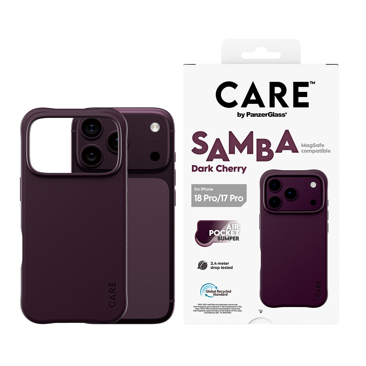PanzerGlass CARE™ by ® Samba Case Dark Cherry w. MagSafe iPhone 2026 Pro | 17 Pro coque de protection pour téléphones po