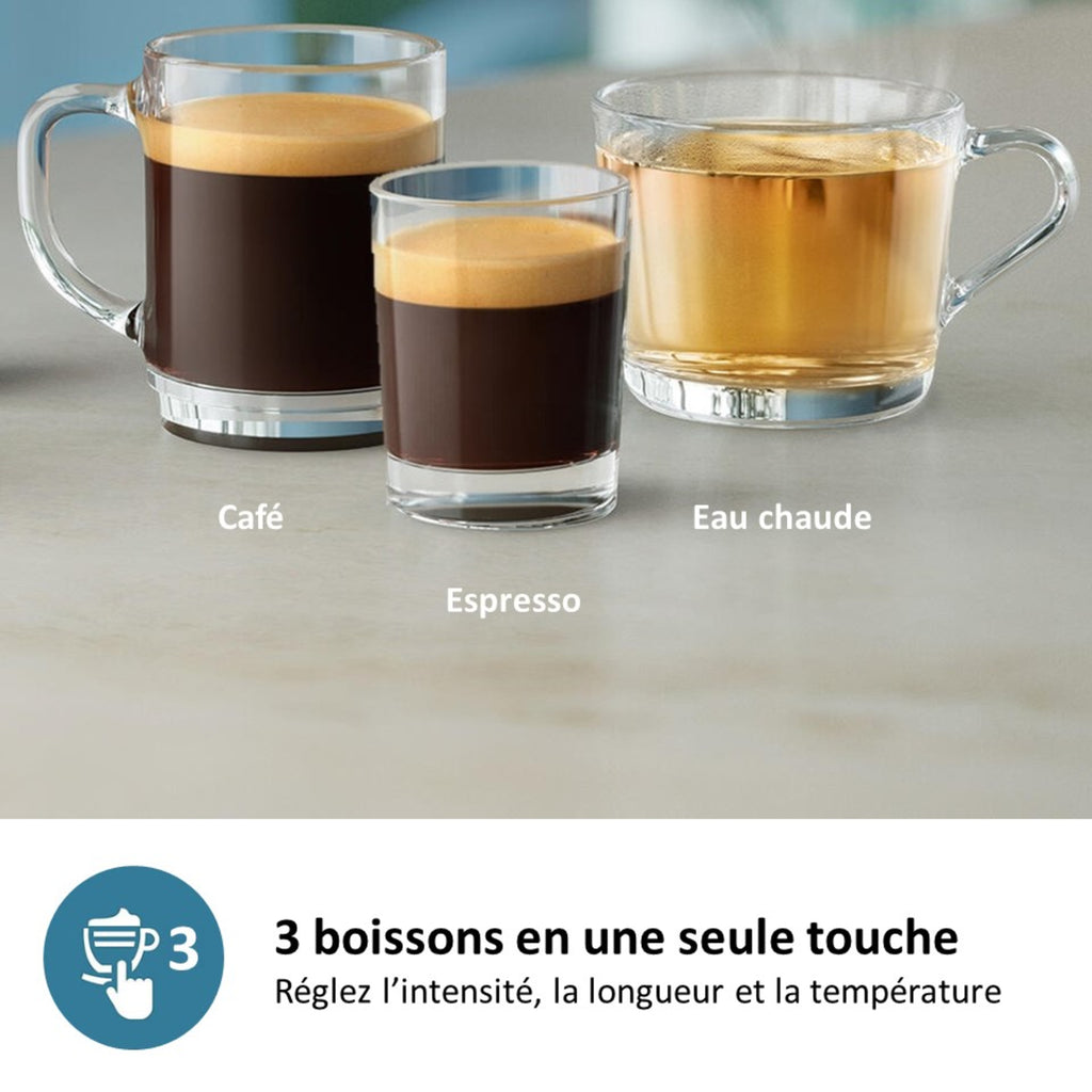 Philips 2200 series Série 2200 Noir / Gris perle EP2224/10 Machine expresso broyeur, 2 boissons, mousseur lait