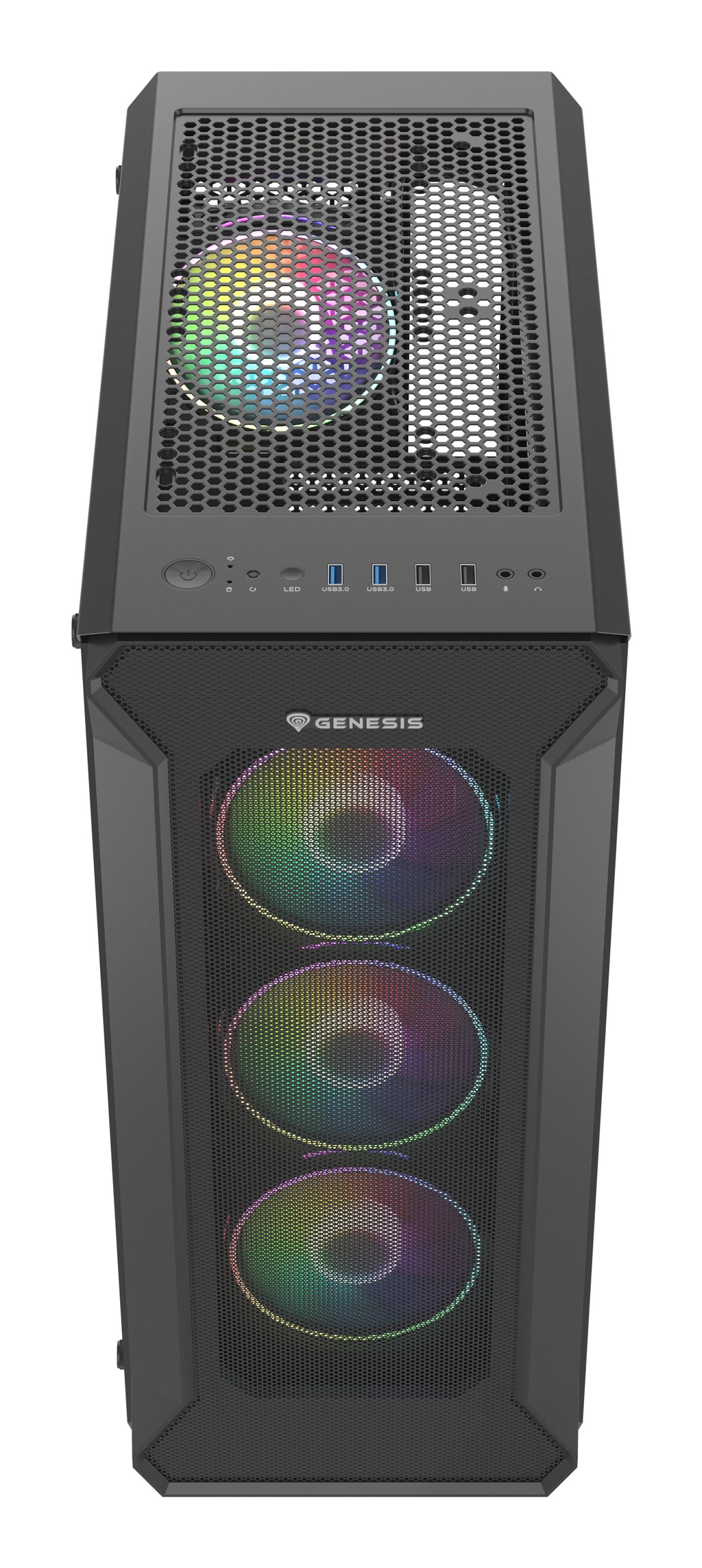 Boîtier PC Midi Tower Irid 505 ARGB, Noir et Transparent