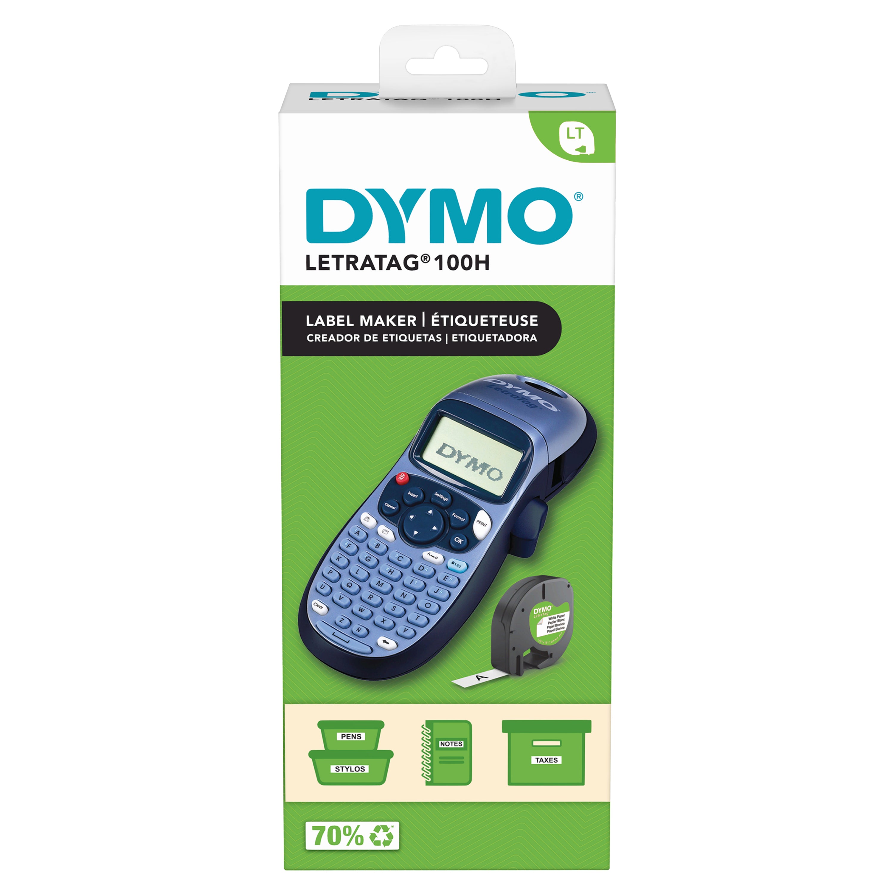 DYMO LetraTag LT-100H étiqueteuse portative | Imprimante d'étiquettes autocollant thermique sans encre | avec clavier ABC