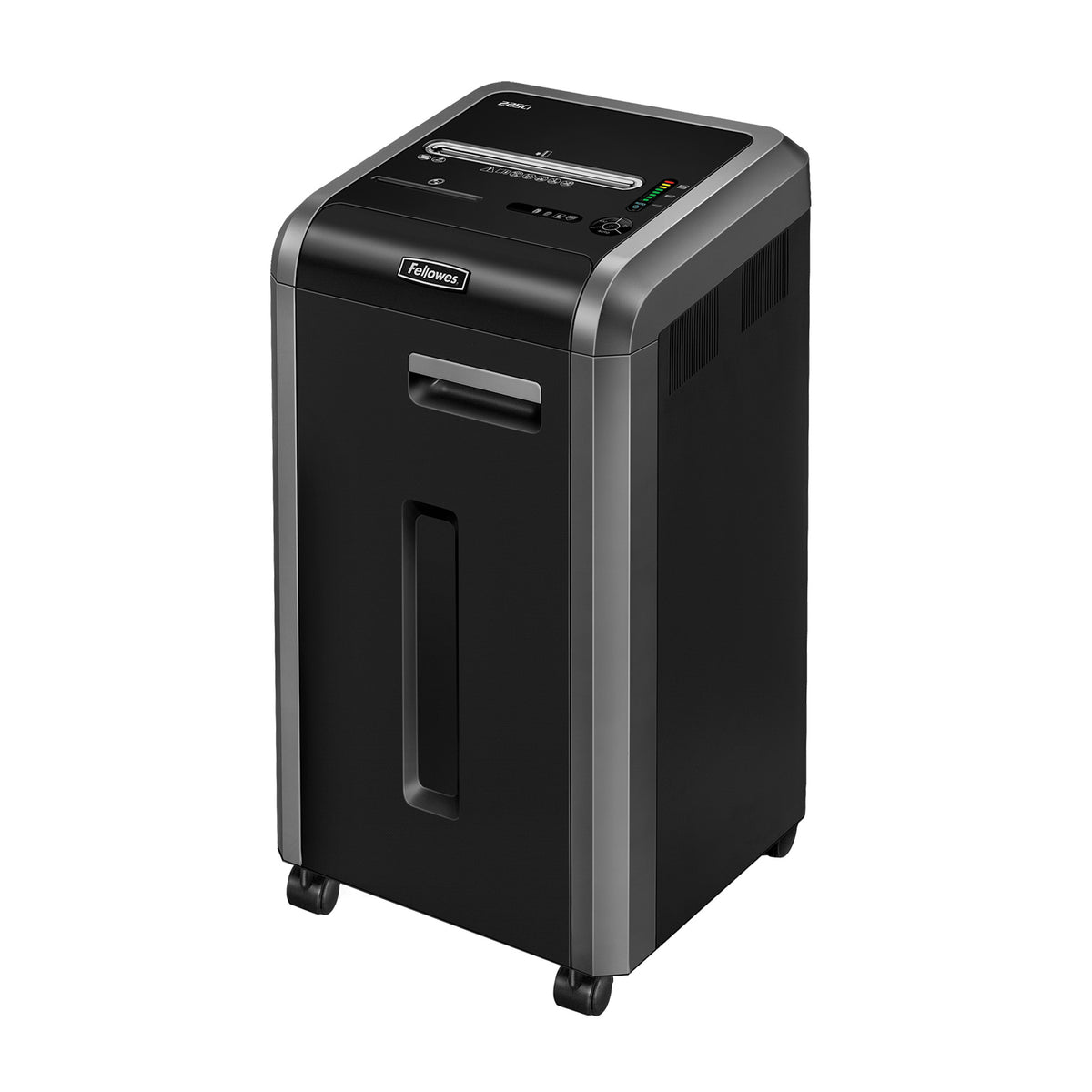 Fellowes 225Ci Destructeur de Papier à Coupe Croisée, 65 dB, 24 cm, Noir et Argent