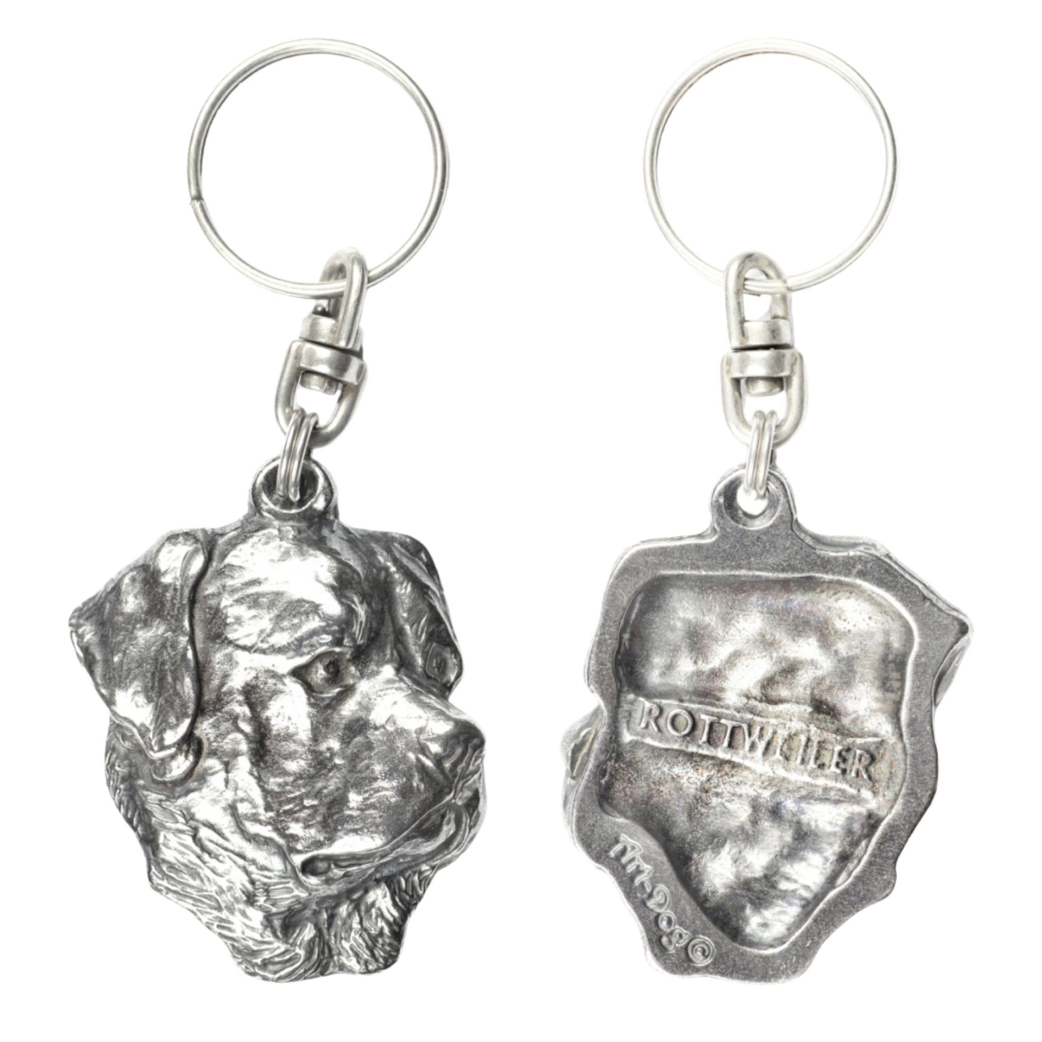 Rottweiler, Rott, Rottie I - Silver-plated pendant with a dog in a decorative box, handbag decoration, backpack pendant by Art-Dog brand