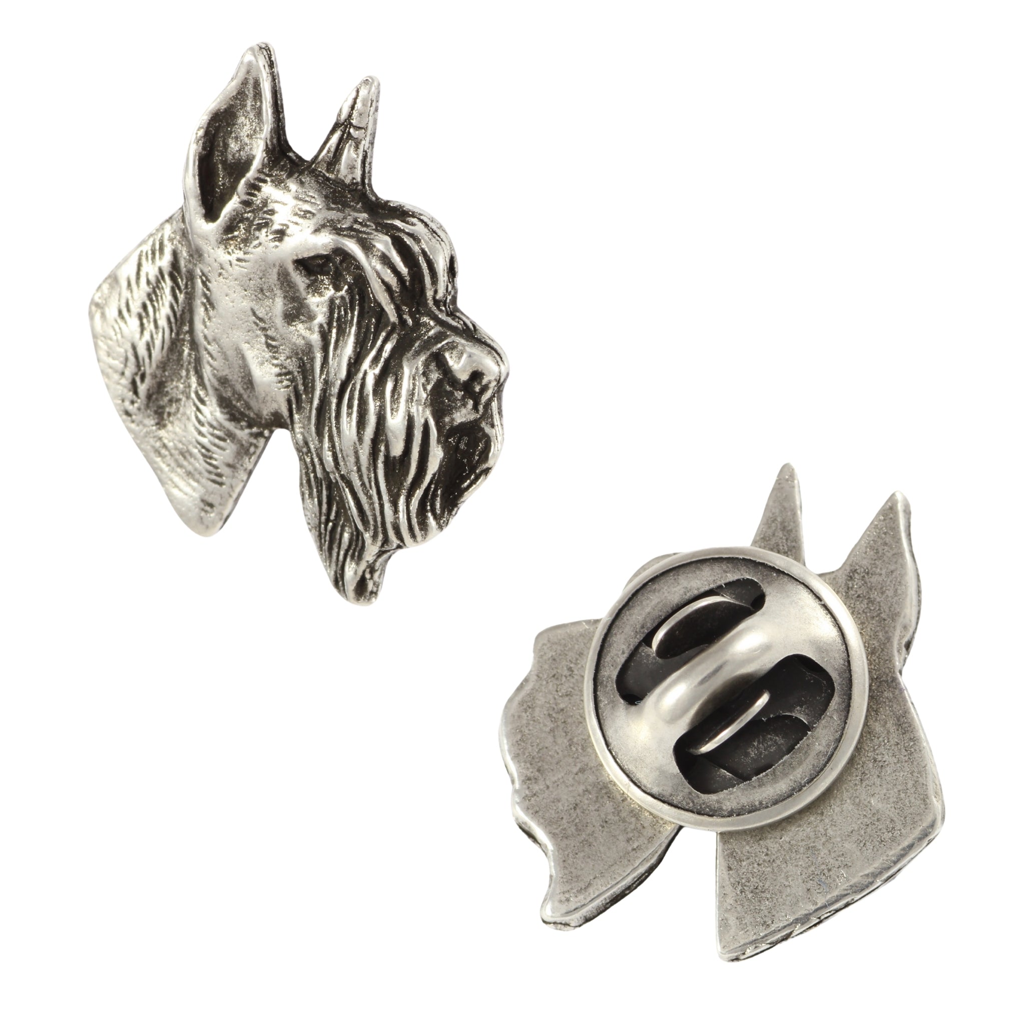 Schnauzer II  - Silver-plated dog brooch, elegant pin, jacket lapel decoration by Art-Dog brand