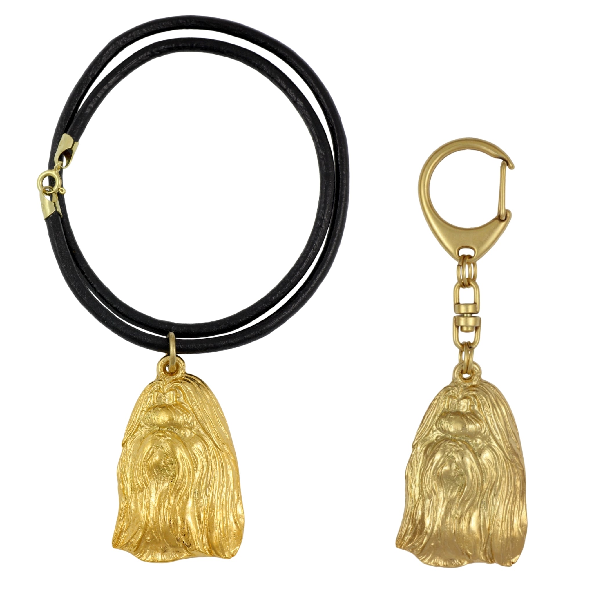 Shih Tzu, Chrysanthemum Dog I - keychain and necklace with a dog in a box, high-quality gold-plated product, Art-Dog brand