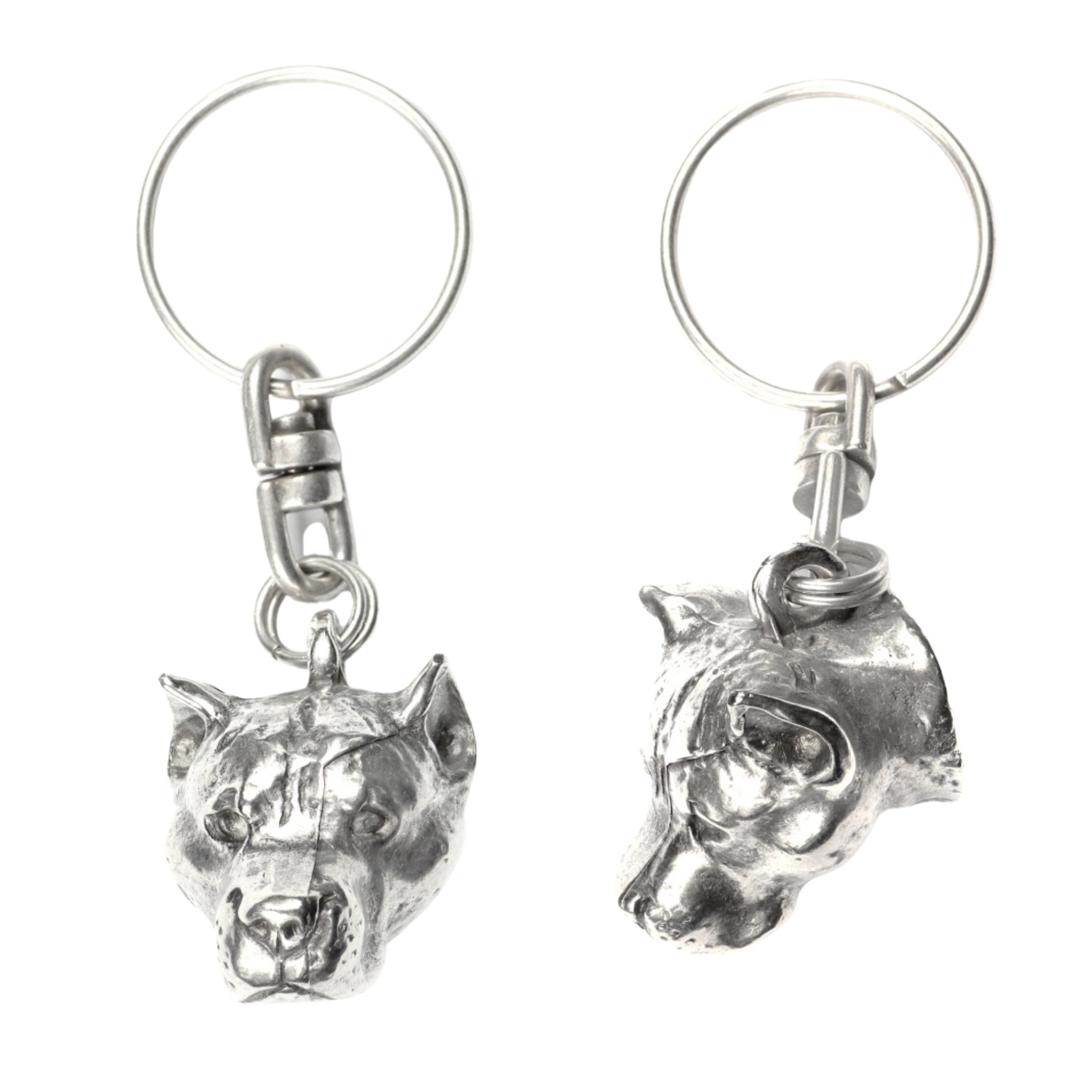 American Staffordshire Terrier, Amstaff - Silver-plated pendant with a dog in a decorative box, handbag decoration, backpack pendant by Art-Dog brand