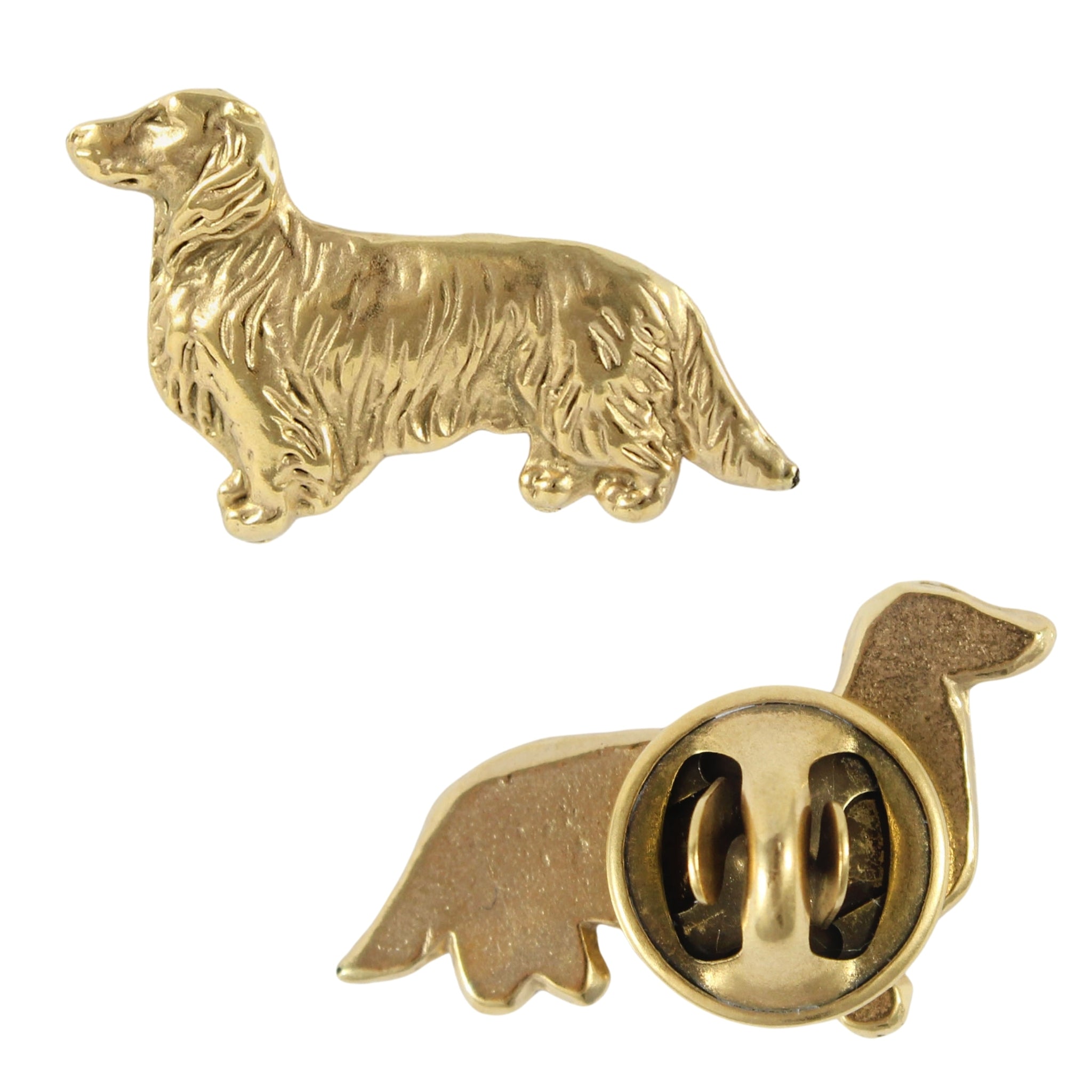 Dachshund III - gold-plated pin brooch, elegant dog ornament, unique pin by Art-Dog brand