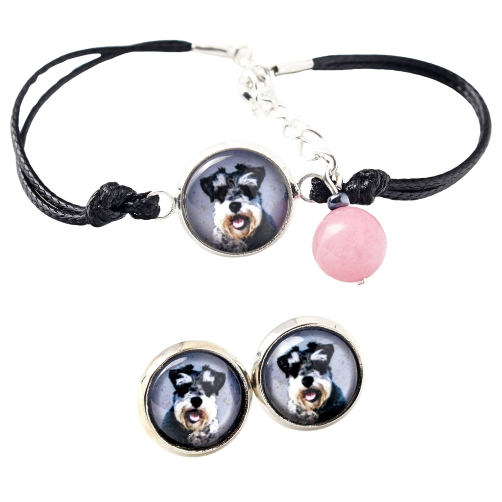 Schnauzer - a set of jewelry with your photo, a woman's ornament, handmade item, a product made with passion for creating the Art-Dog brand.