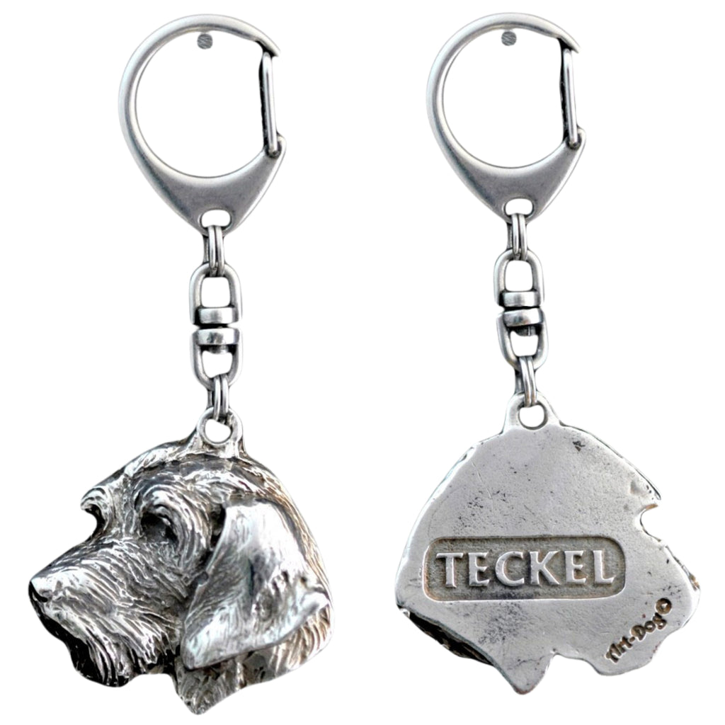 Dachshund II - Silver-plated key ring with a dog in a gift box, handbag decoration, backpack pendant by Art-Dog brand