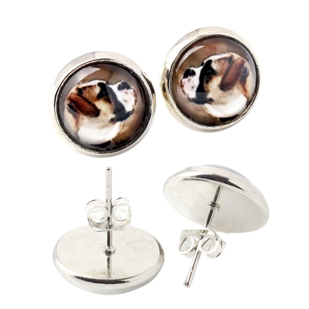 American Bulldog, Old Country Bulldog - earrings in a box, your photo, handmade jewelry, a product of the Art-Dog brand