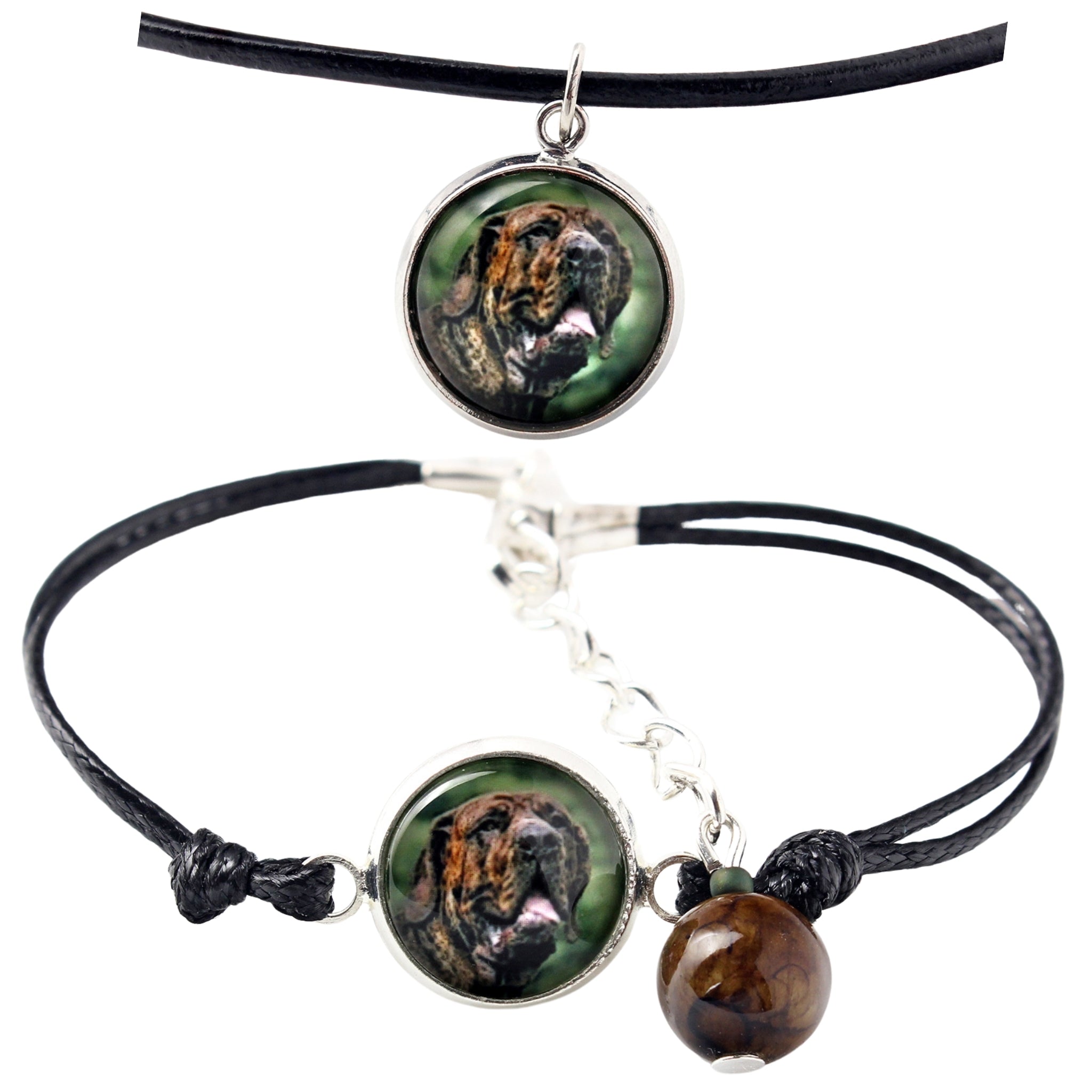Fila Brasileiro - a set of jewelry with your photo, handmade set, bracelet and necklace by Art.-Dog brand