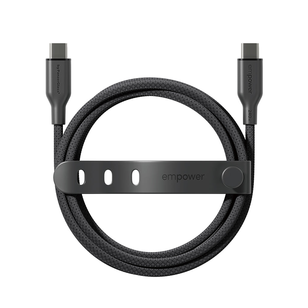 PanzerGlass empower™ by ® Racing 240W USB-C to USB-C Cable | USB 2.0 | 1.2M | Space Black câble USB Noir