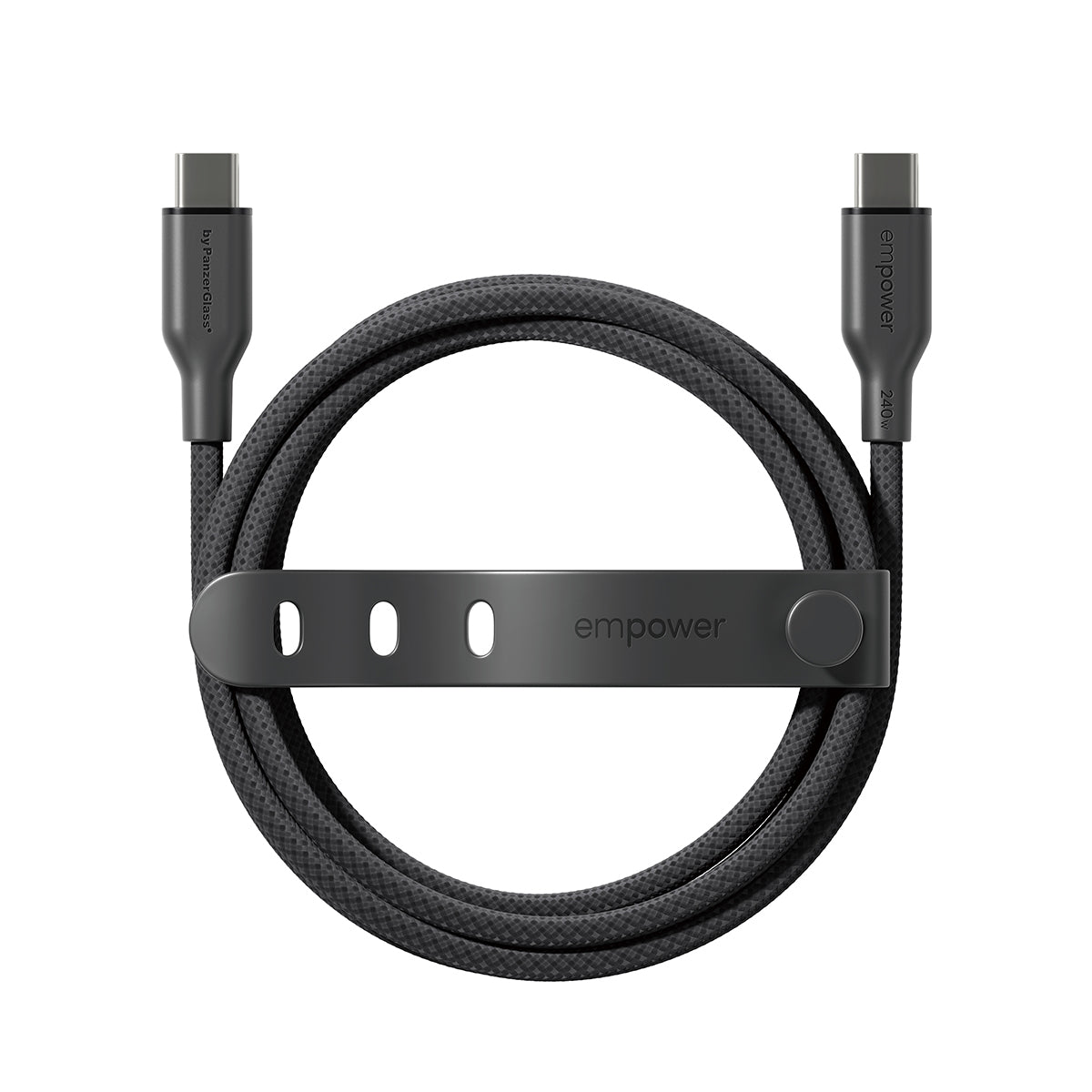 PanzerGlass empower™ by ® Racing 240W USB-C to USB-C Cable | USB 2.0 | 2M | Space Black câble USB Noir