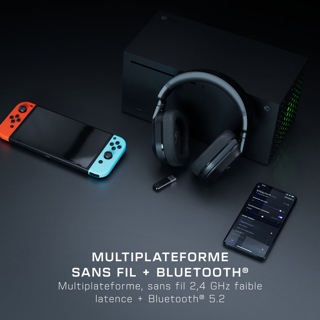 Turtle Beach Stealth 600 Console Noir, Casque Gaming sans Fil, Batterie 80h, Haut-parleurs 50mm, Bluetooth pour Xbox Ser