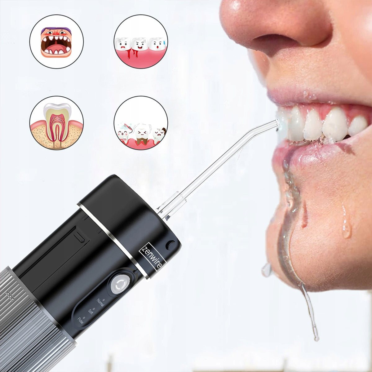 Irrigateur dentaire portable sans fil pour l'hygiène bucco-dentaire, modèle de voyage Zenwire WF309
