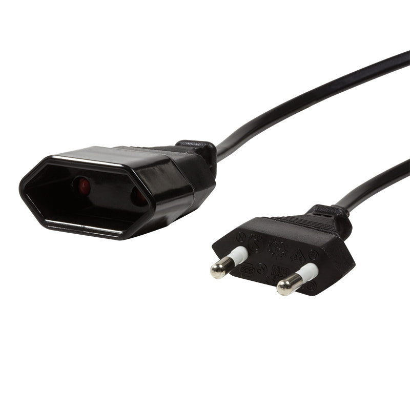 LogiLink Câble d'alimentation 2m, 2xCEE 7/16, Noir