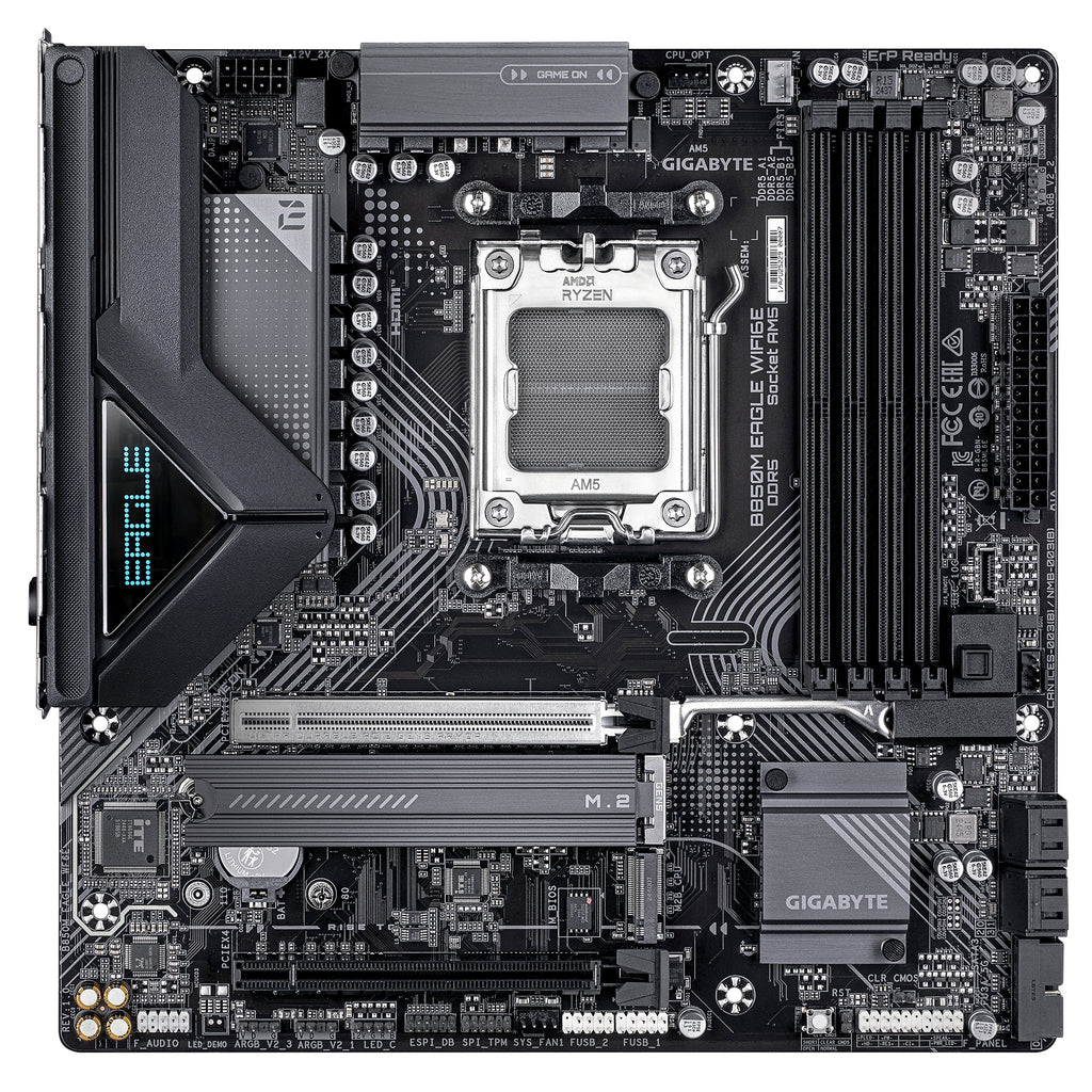GIGABYTE B850M EAGLE WIFI6E Carte Mère - Processeurs AMD Ryzen Série 9000, VRM numérique 8+2+2 phases, jusqu’à 8200MHz D
