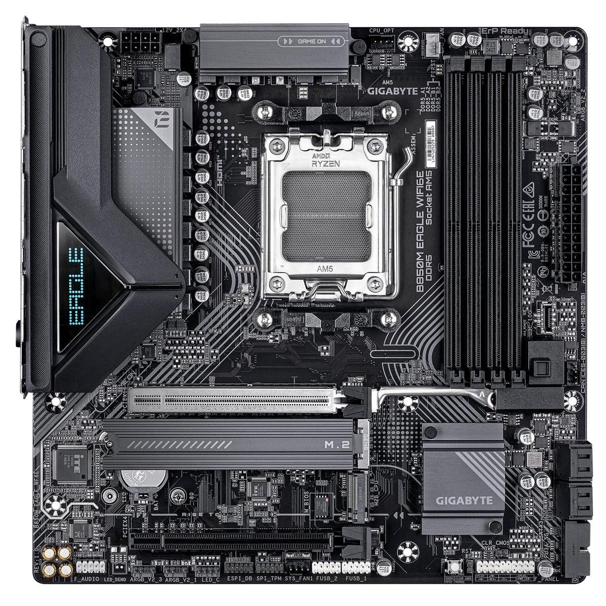 GIGABYTE B850M EAGLE WIFI6E Carte Mère - Processeurs AMD Ryzen Série 9000, VRM numérique 8+2+2 phases, jusqu’à 8200MHz D