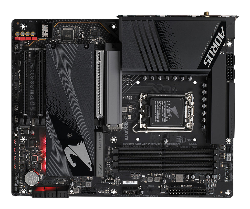 GIGABYTE Z790 AORUS ELITE AX Carte Mère - Prend en charge les processeurs Intel Core 14e génération, 16*+2+1 Phases VRM 