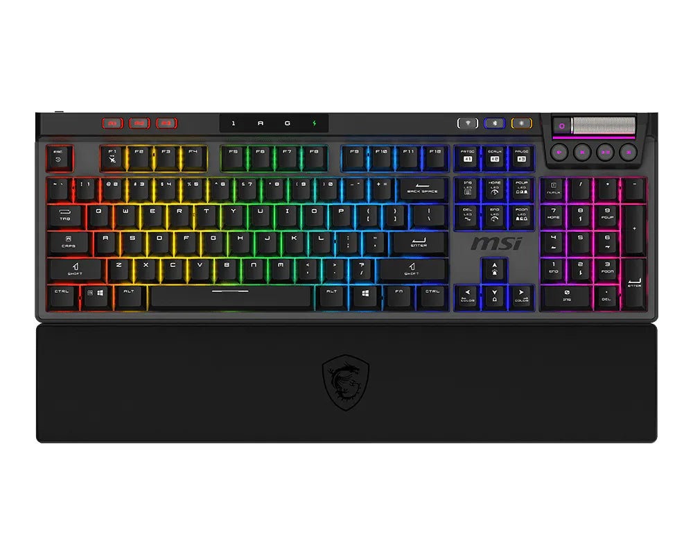 MSI STRIKE PRO WIRELESS clavier Gaming USB + Bluetooth QWERTY Anglais américain Noir