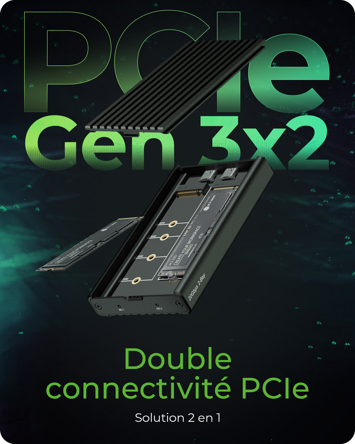 ICY BOX IB-2817M-C32 Enceinte ssd Noir M.2