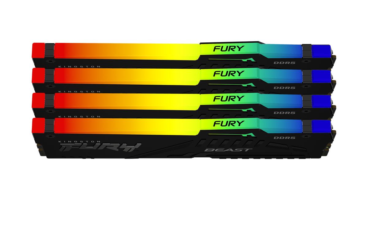 Kingston Technology FURY Beast 128 Go 5600 MT/s DDR5 CL40 DIMM (Kits de 4) RGB XMP - vue 2