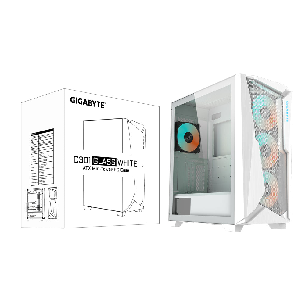 GIGABYTE C301GW unité centrale Midi Tower Blanc
