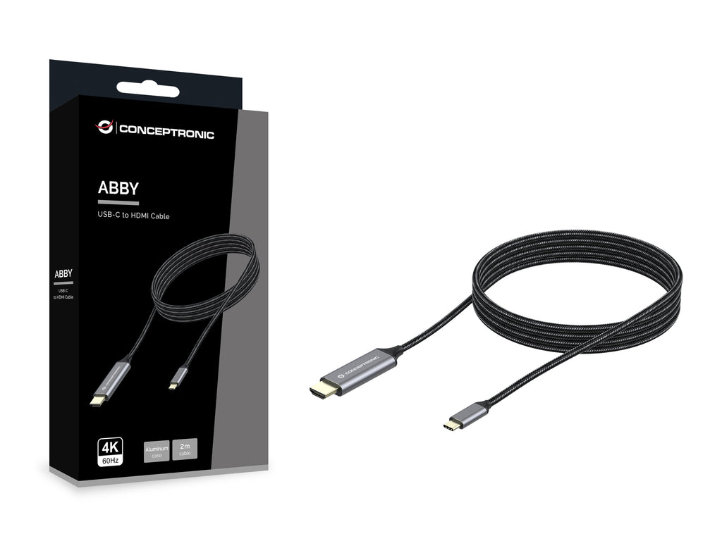 Conceptronic ABBY10G câble vidéo et adaptateur 2 m USB Type-C HDMI Gris