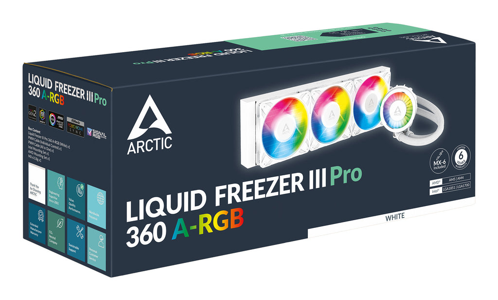 ARCTIC Liquid Freezer III Pro 360 A-RGB (White) Processeur Kit de refroidissement du liquide 12 cm Blanc 1 pièce(s)