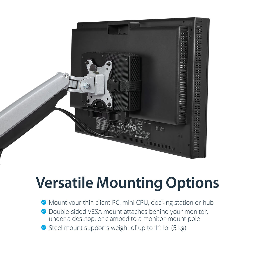 StarTech.com Support VESA pour Client Léger et Mini PC, Montage sous Bureau ou Derrière Écran, jusqu'à 5kg