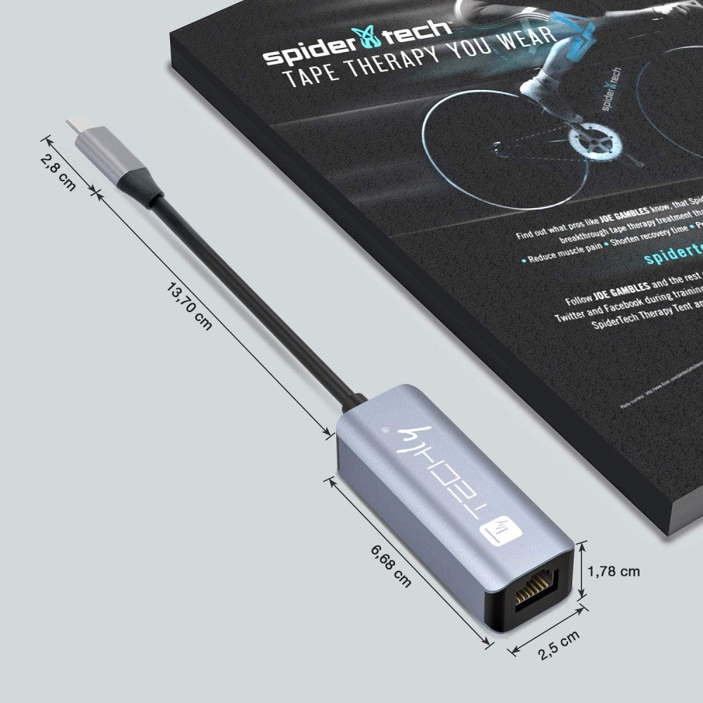 Techly IDATA USB-ETGIGA-CA station d'accueil Avec fil USB 3.2 Gen 1 (3.1 Gen 1) Type-C Noir, Argent