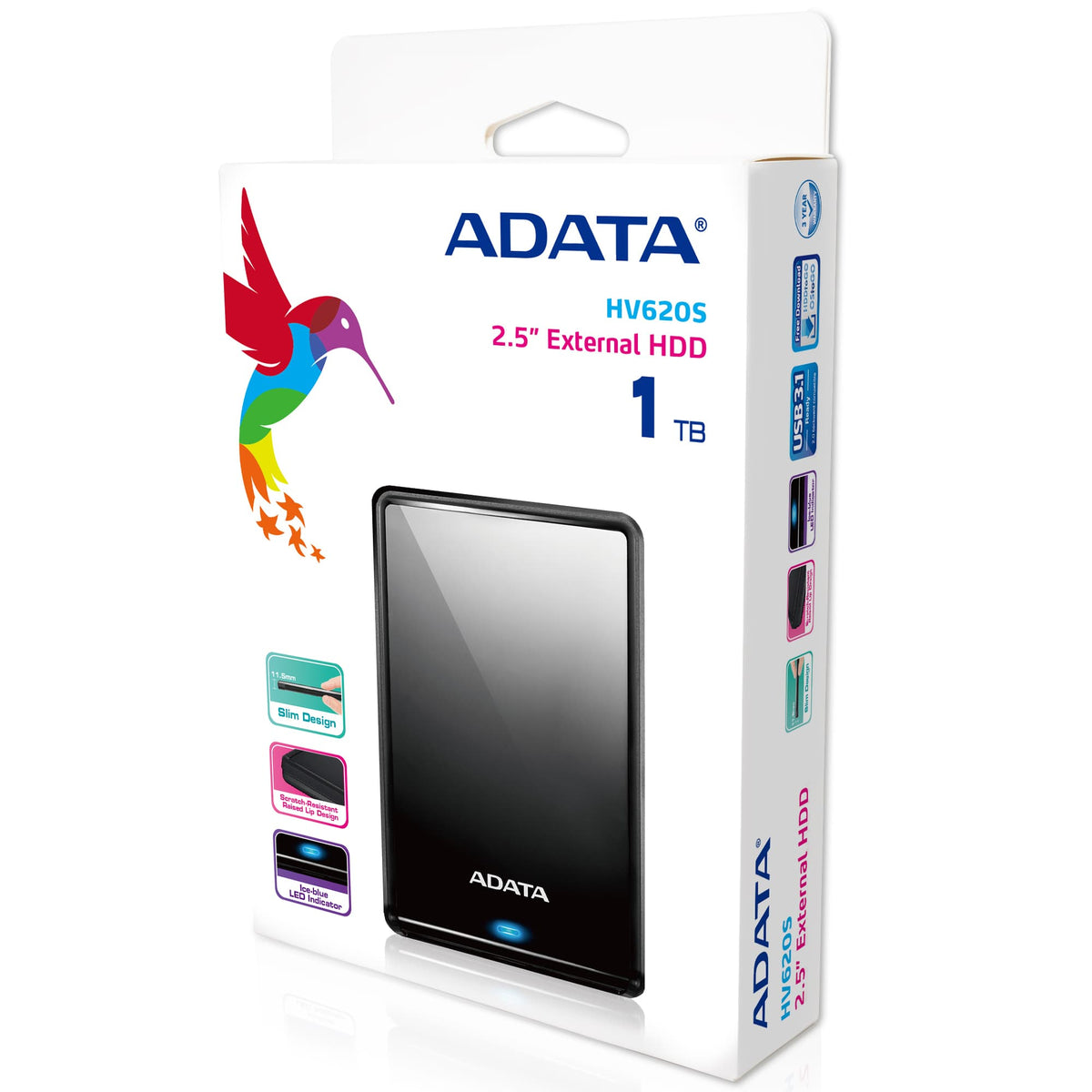 ADATA HV620S disque dur externe 1 To 2.5" Micro-USB B 3.2 Gen 1 (3.1 Gen 1) Noir