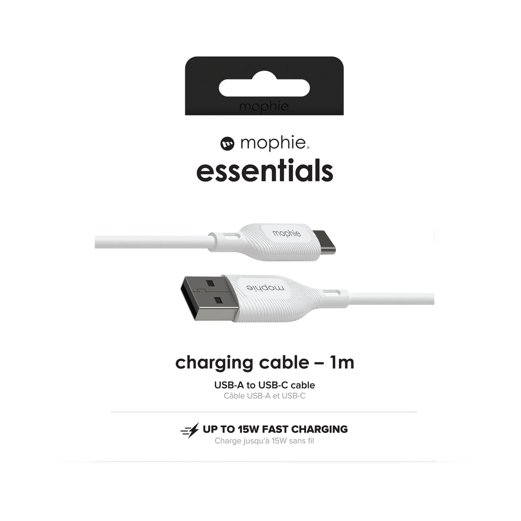 mophie essentials charging cables | 1M câble USB USB 2.0 USB A USB C Blanc