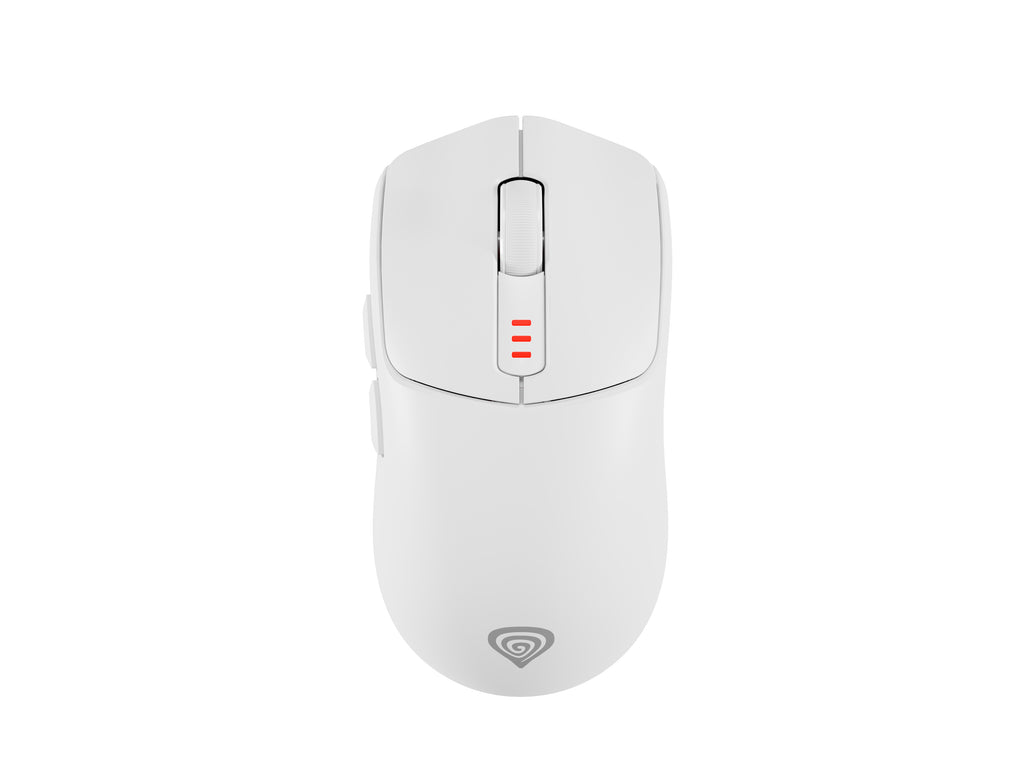 Souris Gaming Zircon 500 Droitier RF Wireless, Bluetooth et USB Type-C, Optique 10000 DPI, Blanche