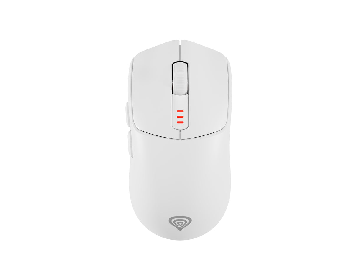 Souris Gaming Zircon 500 Droitier RF Wireless, Bluetooth et USB Type-C, Optique 10000 DPI, Blanche