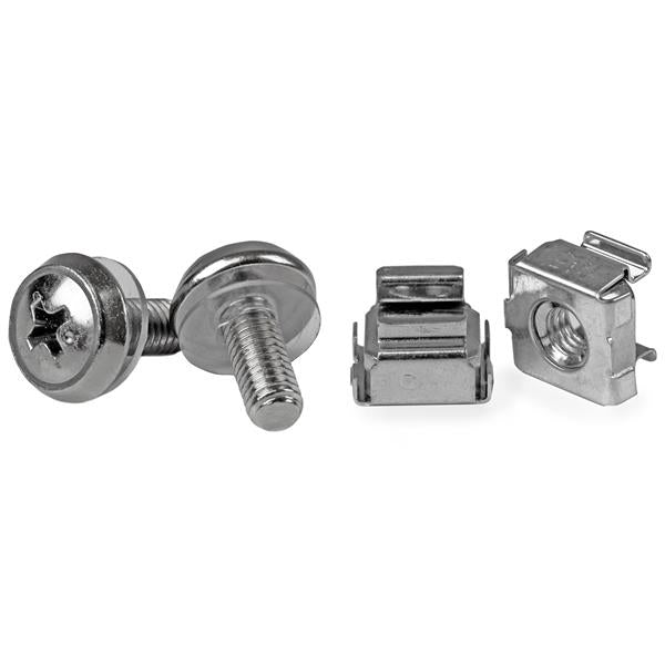 StarTech.com Kit de Fixation pour Rack 19" et 10", 50 Vis M5 12mm, Écrous Cage à Trou Carré et Outil de Montage, Argent