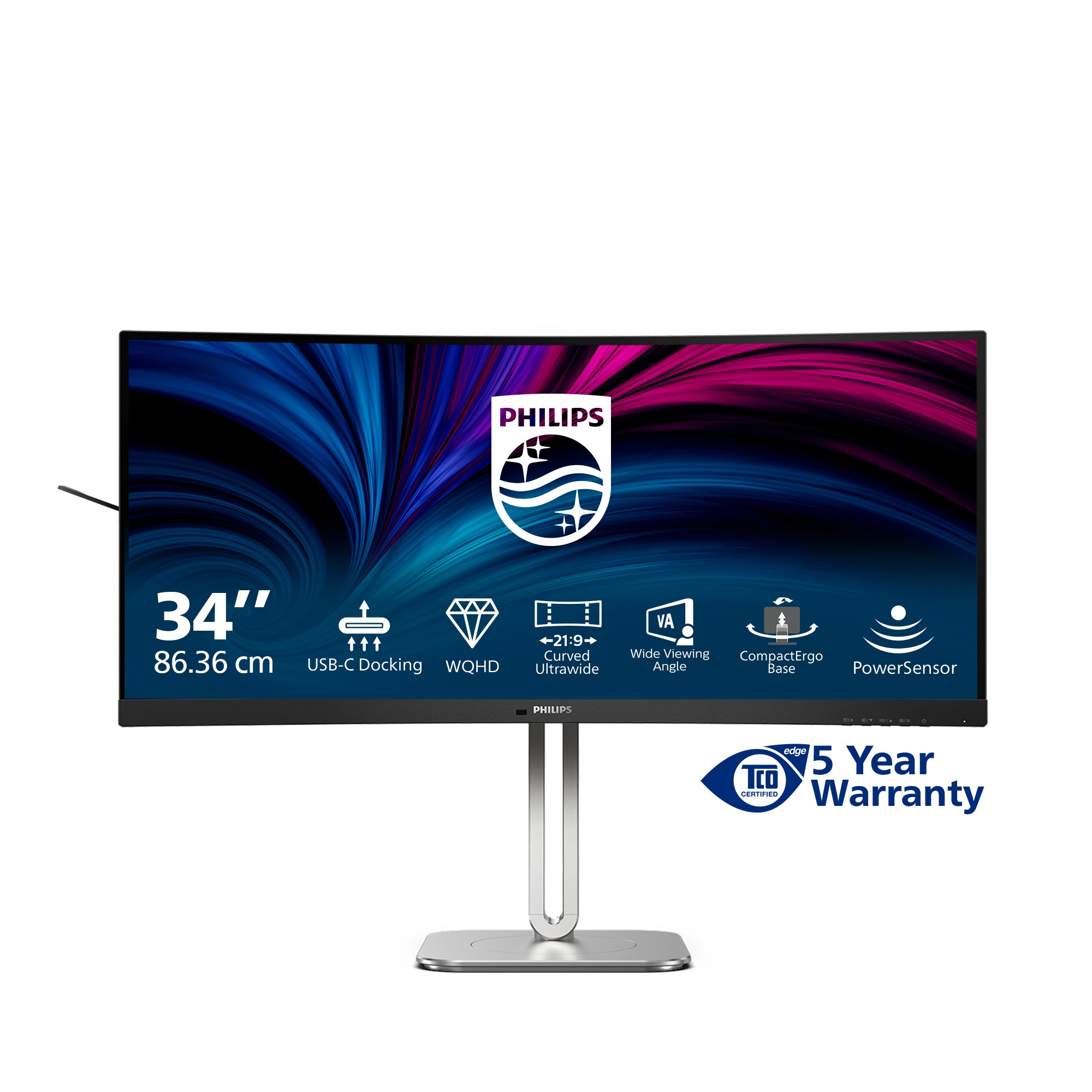 Philips 5000 series 34B2U5600C/00 écran plat de PC 86,4 cm (34") 3440 x 1440 pixels Dual QHD LCD Gris