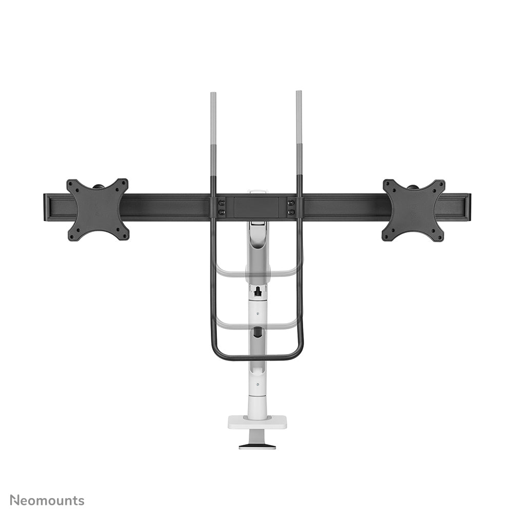 Neomounts DS75S-950WH2 Support Double Écran 17-32" Ressort à Gaz Topfix Arrêt 180°