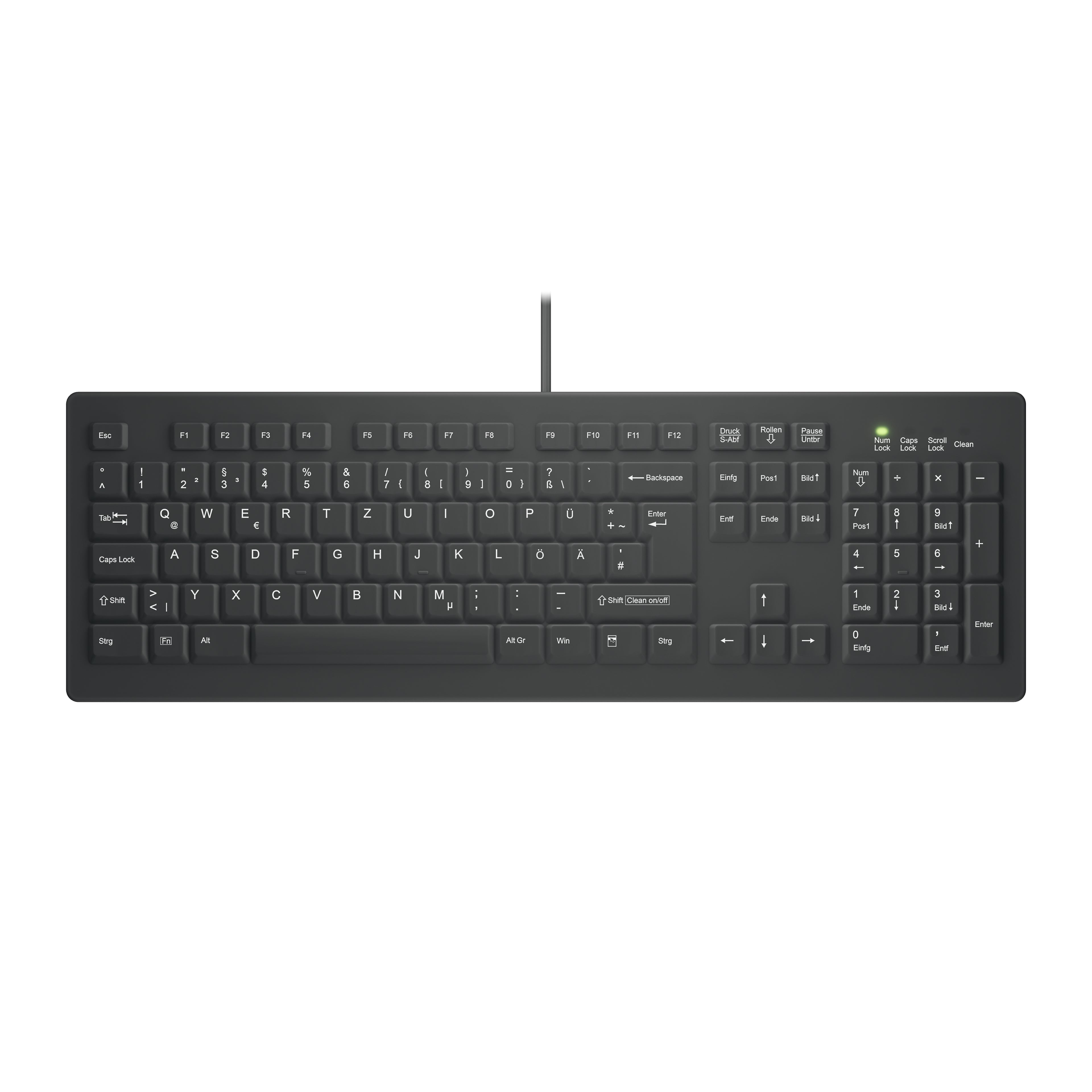 Contour Design Active Key AK-C8100 clavier Médical USB QWERTZ Allemand Noir
