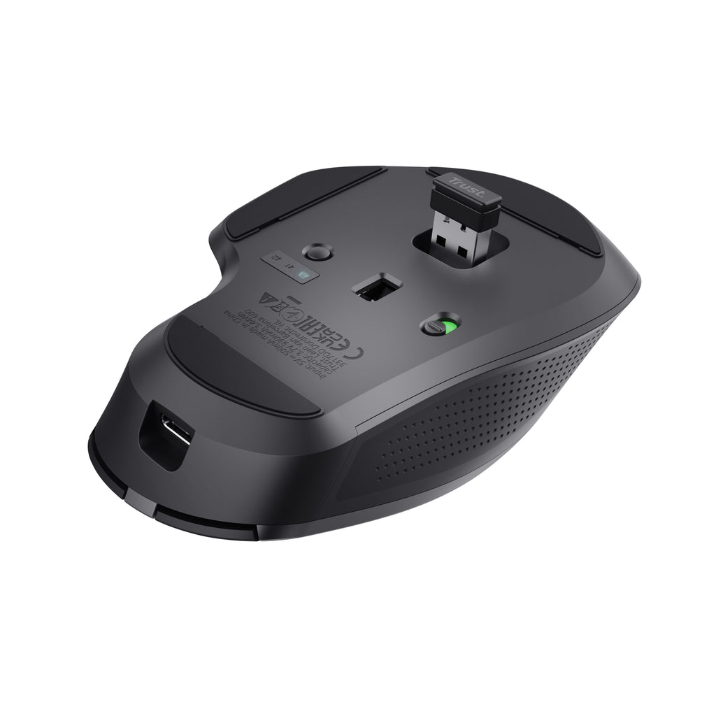 Trust Ozaa+ Souris de Bureau sans fil RF et Bluetooth, Optique 3200 DPI, pour Droitier