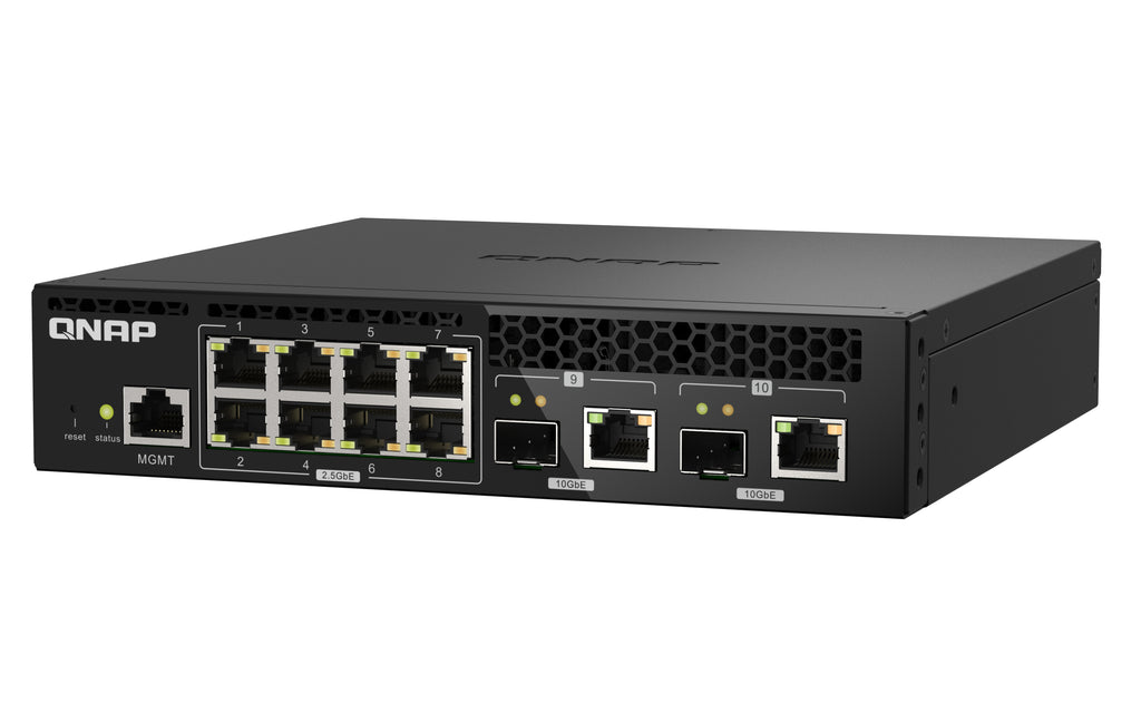 QNAP QSW-M2108R-2C Commutateur Réseau Géré L2 2.5G Ethernet PoE Noir