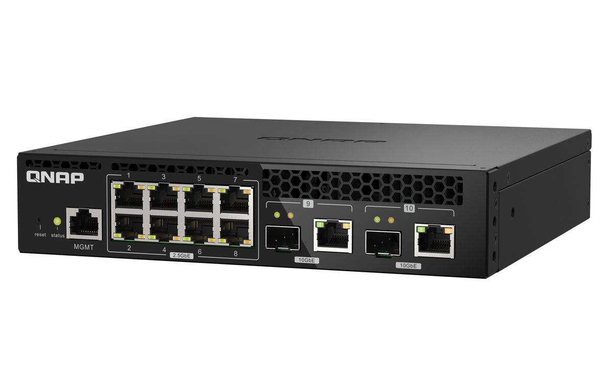 QNAP QSW-M2108R-2C Commutateur Réseau Géré L2 2.5G Ethernet PoE Noir