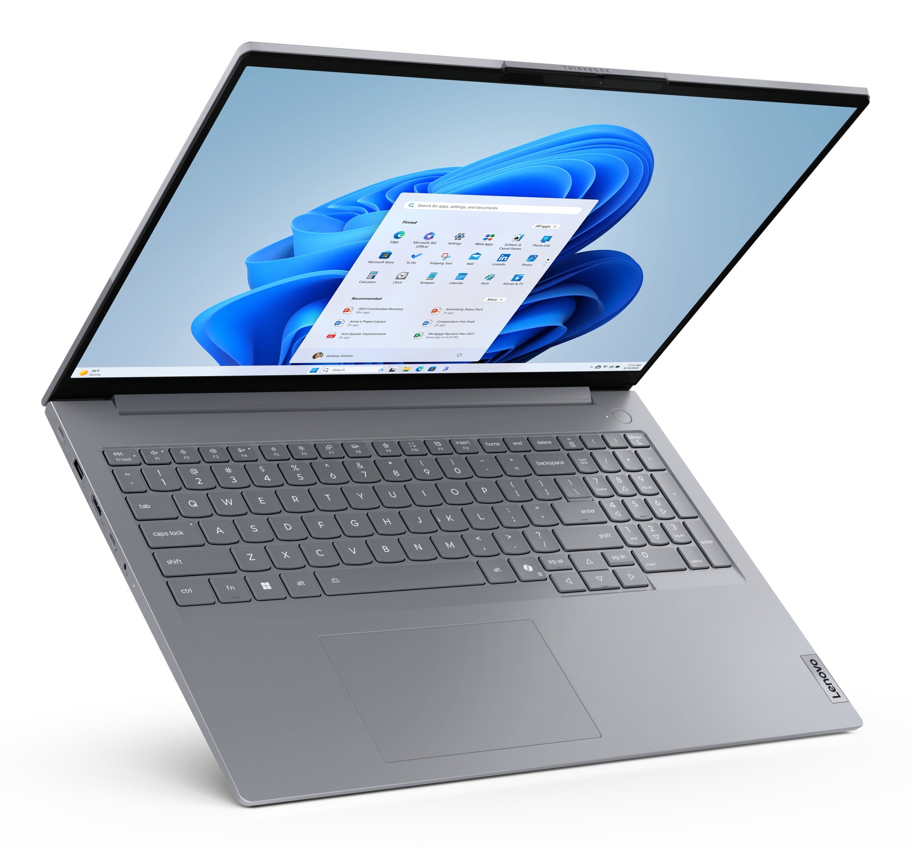 Lenovo ThinkBook 16 G8 IAL Intel Core Ultra 5 225U Ordinateur portable 40,6 cm (16") WUXGA 32 Go DDR5-SDRAM 1 To SSD Wi-Fi 6E (802.11ax) Windows 11 Pro Allemand Gris