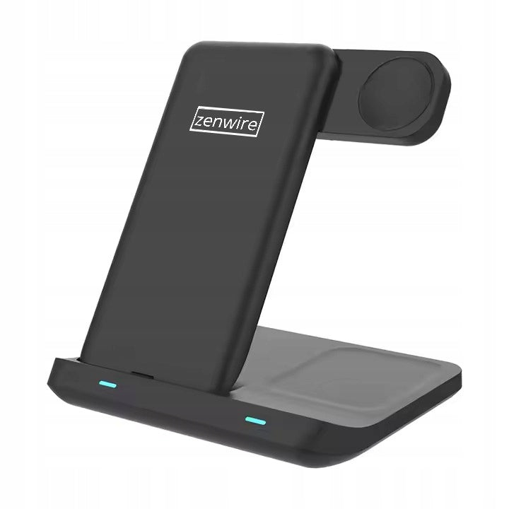 Chargeur sans fil 3-en-1 USB-C à induction pour téléphone, smartphone, montre connectée, écouteurs TWS, AirPods et Buds - Zenwire X12