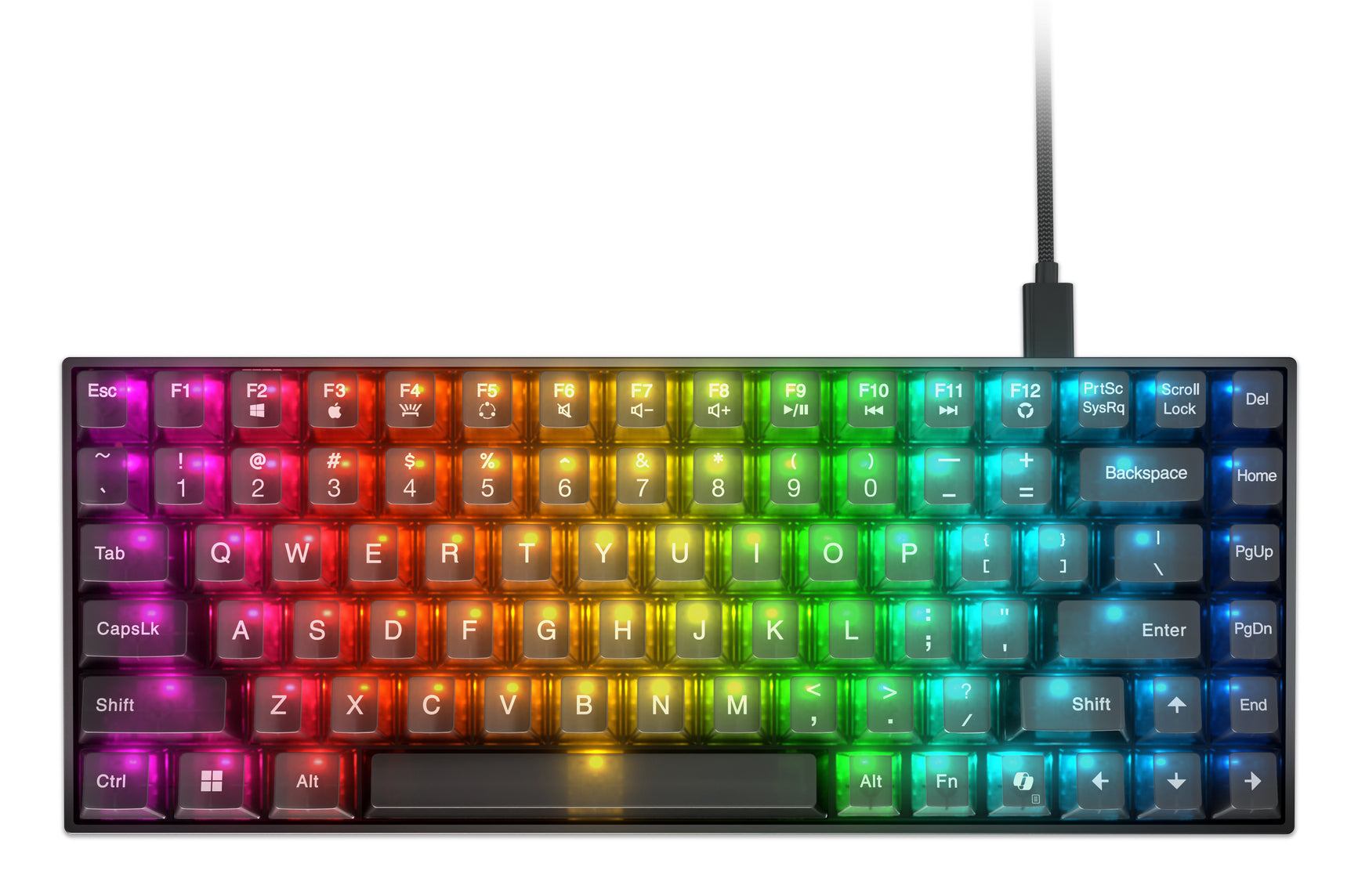 Lenovo Legion K510 Mini Pro clavier Gaming USB Anglais américain Noir, Transparent